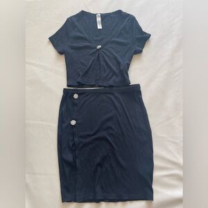 May Pink Going Out Black 2 Piece Set